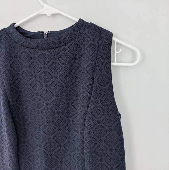 Loft Textured Navy A-line Dress - Picture 3 of 5